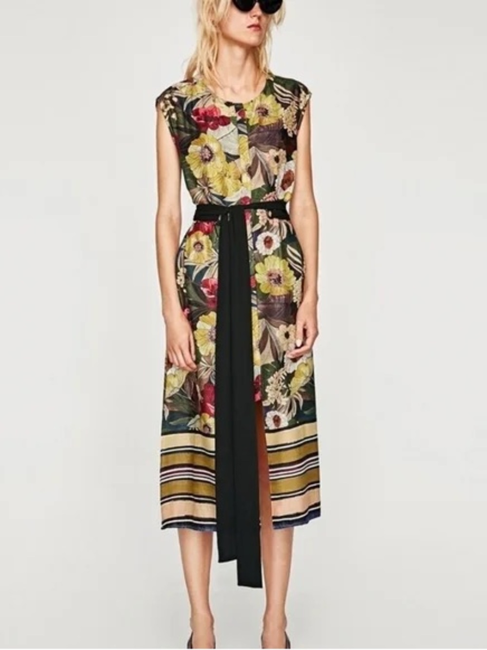 ZARA Floral Midi Dress Women’s Small 9605 - Picture 1 of 10